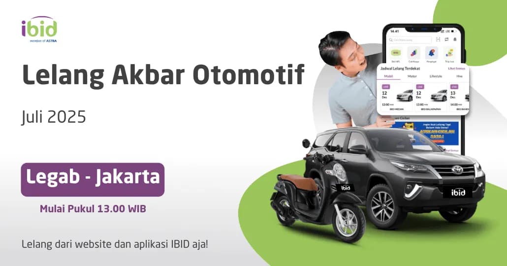 Lelang Akbar Otomotif IBID Jakarta LEGAB Juli 2025
