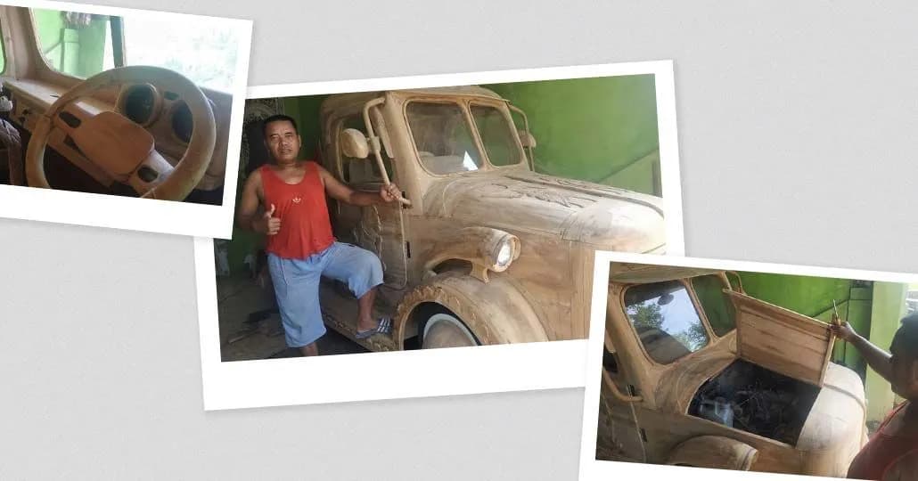 Pengrajin Mebel Jepara Sulap Toyota Kijang Super dengan Bodi Kayu