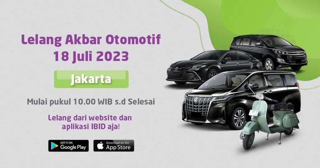 Jadwal Lelang Akbar IBID Jakarta Selasa, 18 Juli 2023