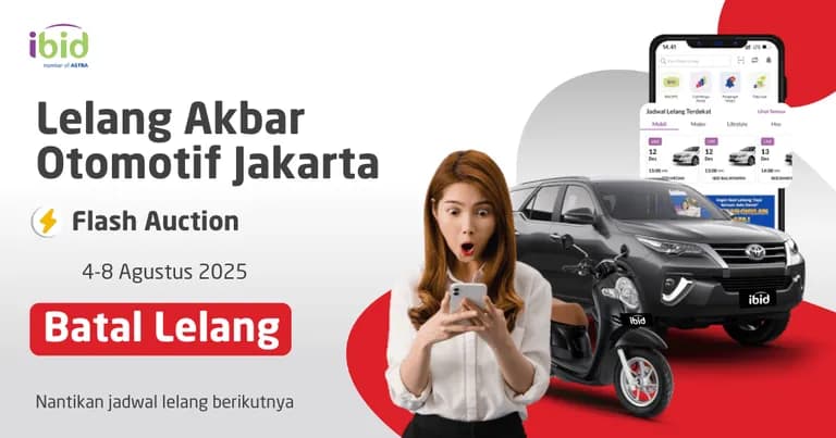 BATAL LELANG Akbar Otomotif IBID Flash Auction 4-8 Agustus 2025